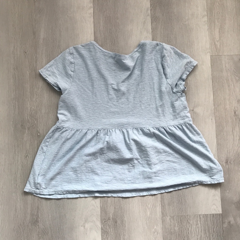 CUT LOOSE BLUE BABYDOLL T SHIRT SHORT SLEEVE PULLOVER WOMENS MEDIUM - Picture 6 of 7